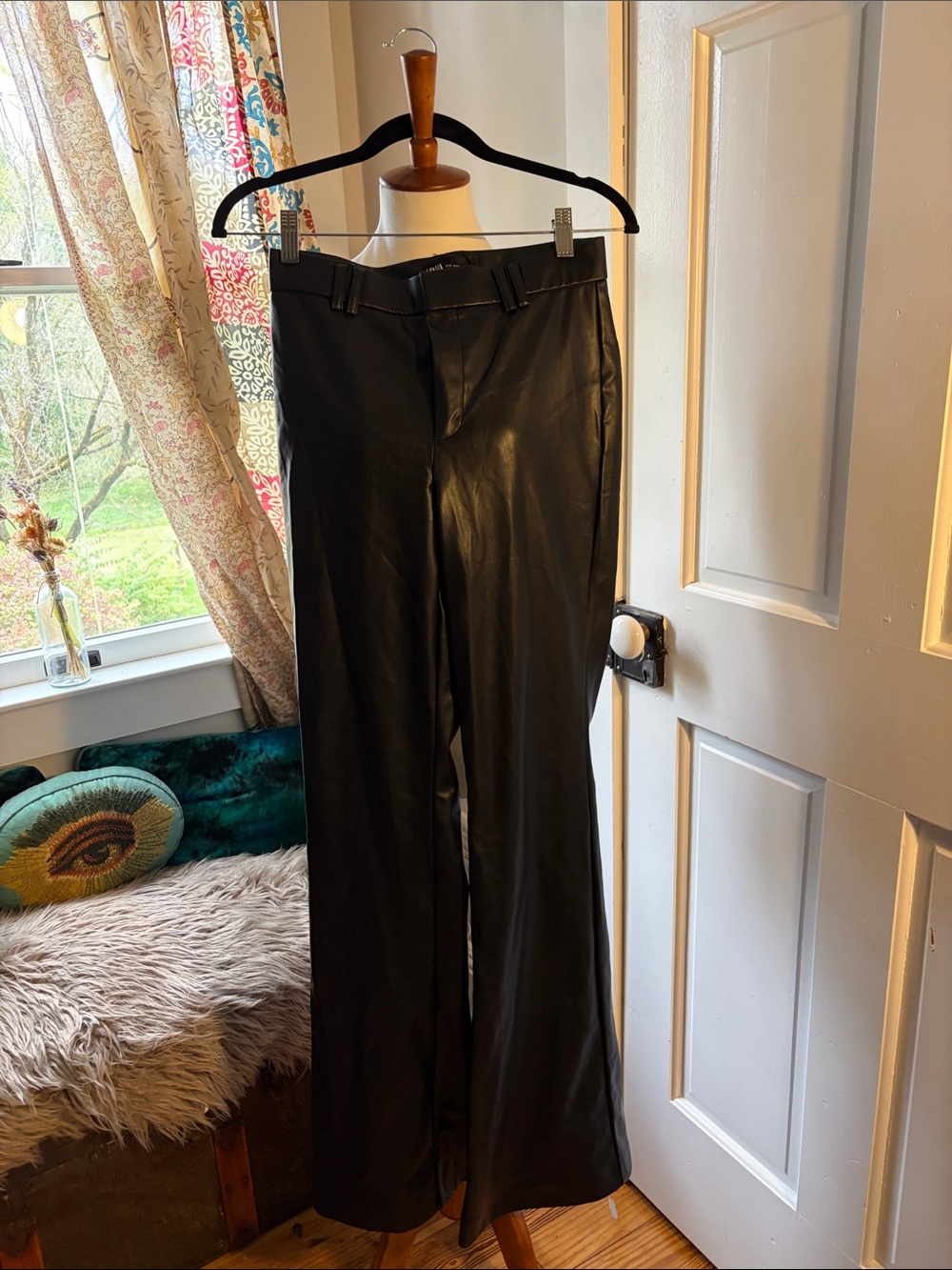 Zara Faux Leather Flair Pants